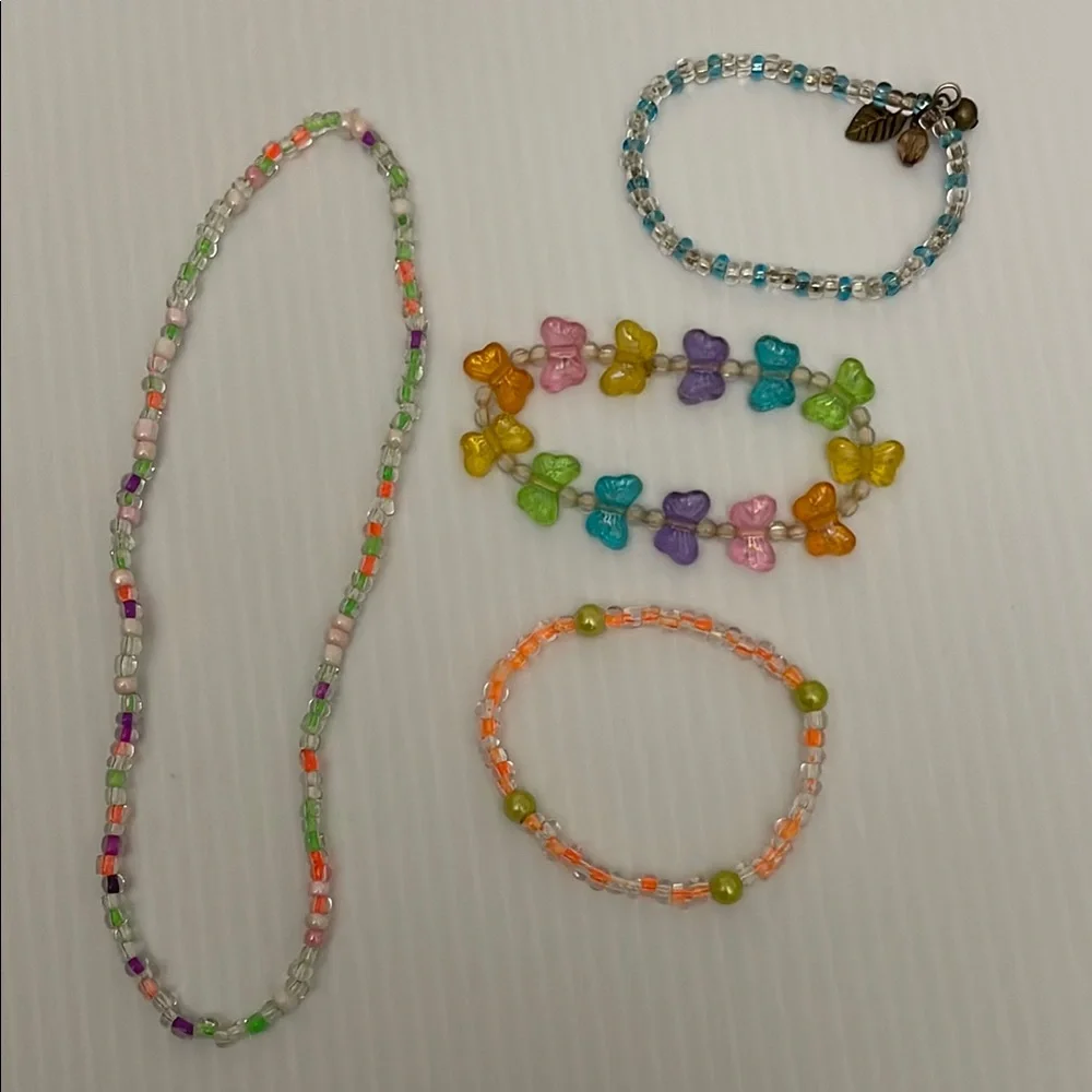 Colorful Beaded Kids Jewelry Set